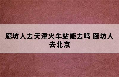 廊坊人去天津火车站能去吗 廊坊人去北京